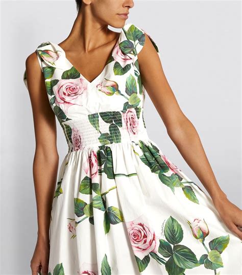 dolce gabbana rose print midi dress|dolce gabbana floral dress sale.